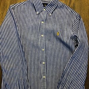 Polo Ralph Lauren Casual Linen Shirt (White/Blue)